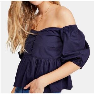Free People Night Sky off the shoulder peasant top size xs
